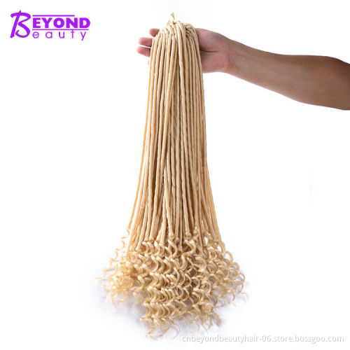 20 inch Goddess Faux Locs Curly Crochet Hair 22 Roots/pack Faux Locks Synthetic Crochet Braiding Hair Extension